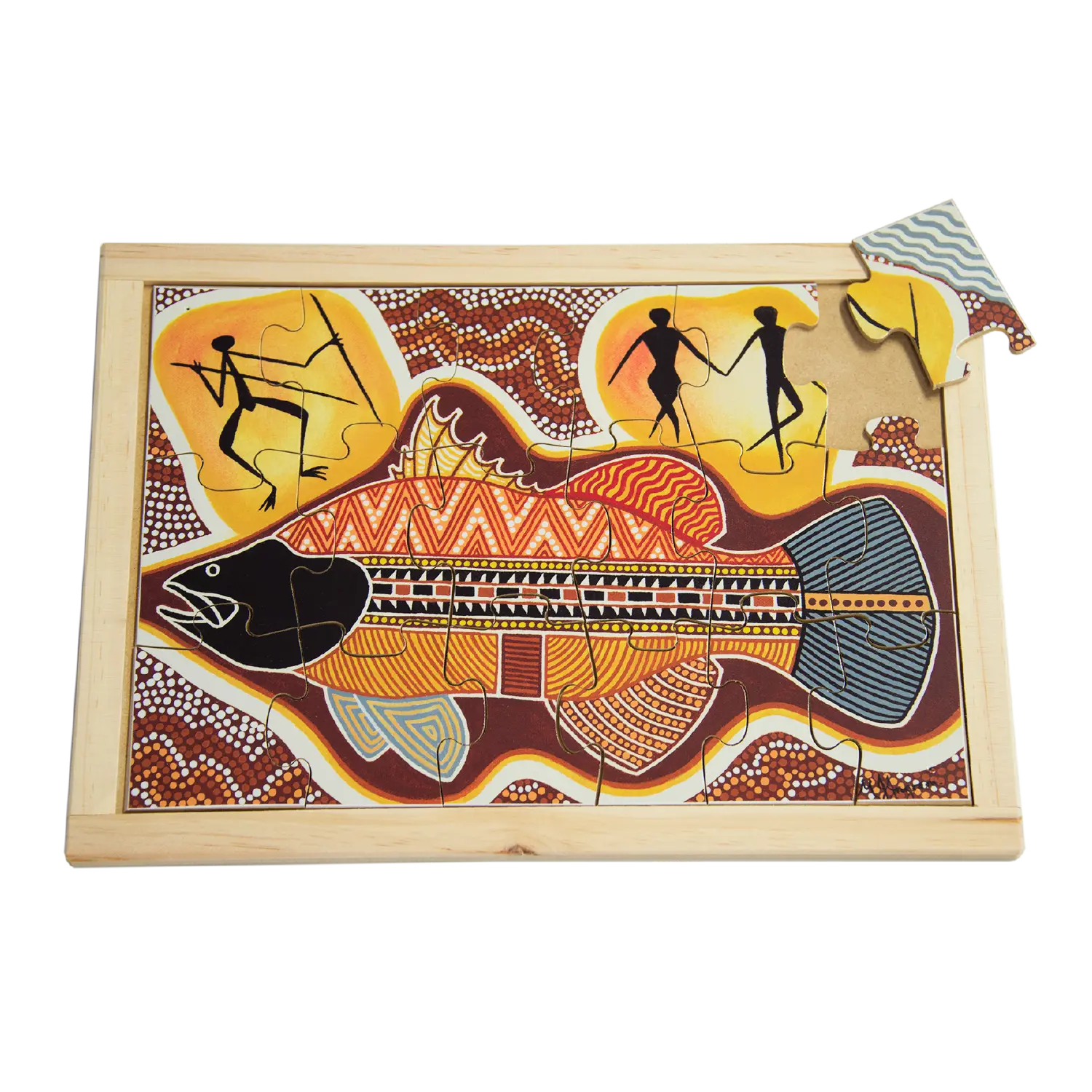 Aboriginal Art Barramundi Large Puzzle