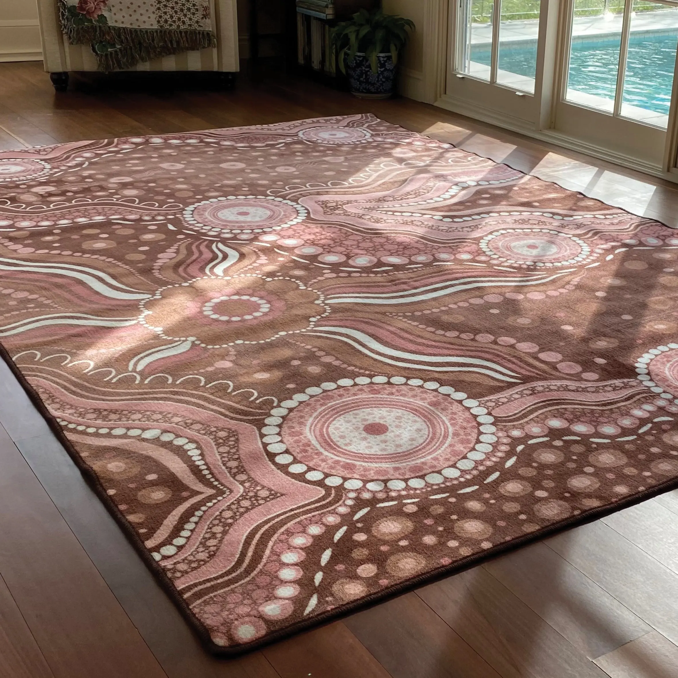 Aboriginal Art Bush Dreaming Rug - Image 3