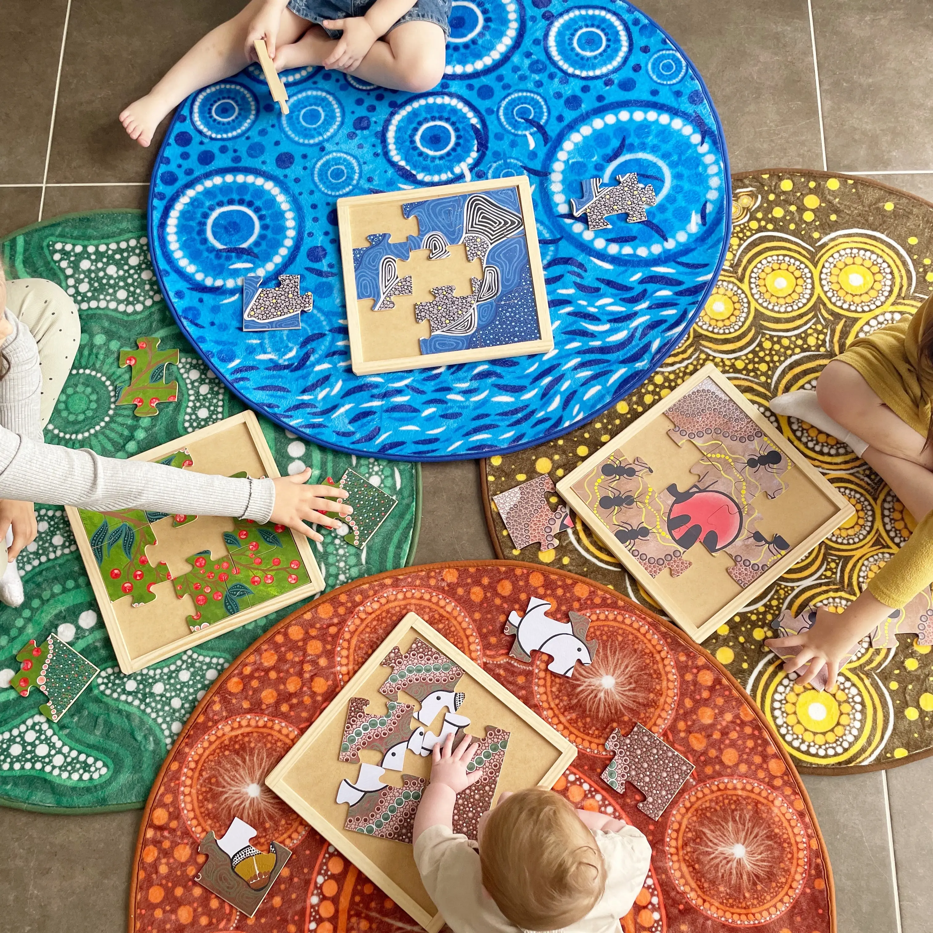 Aboriginal Art Bush Tucker Puzzle Set of 4 - Image 2