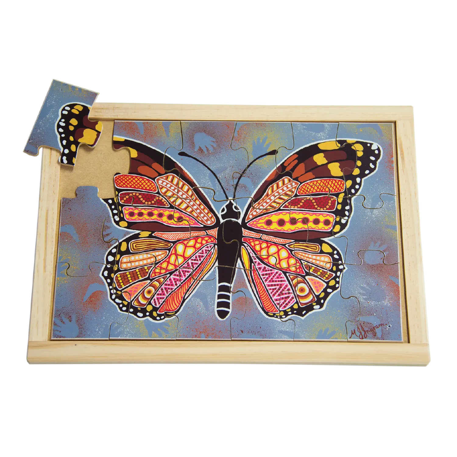 Aboriginal Art Butterfly Large Puzzle