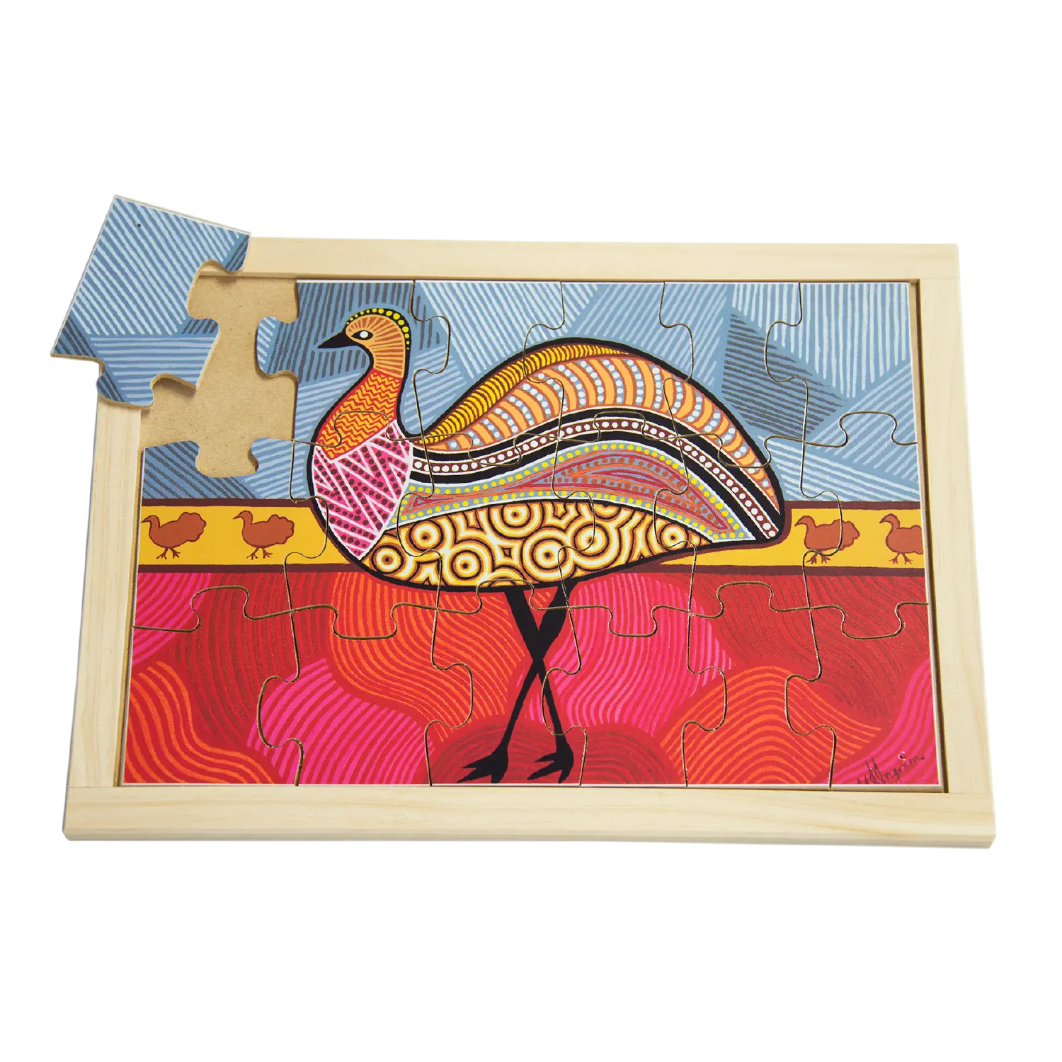 Aboriginal Art Emu Large Puzzle