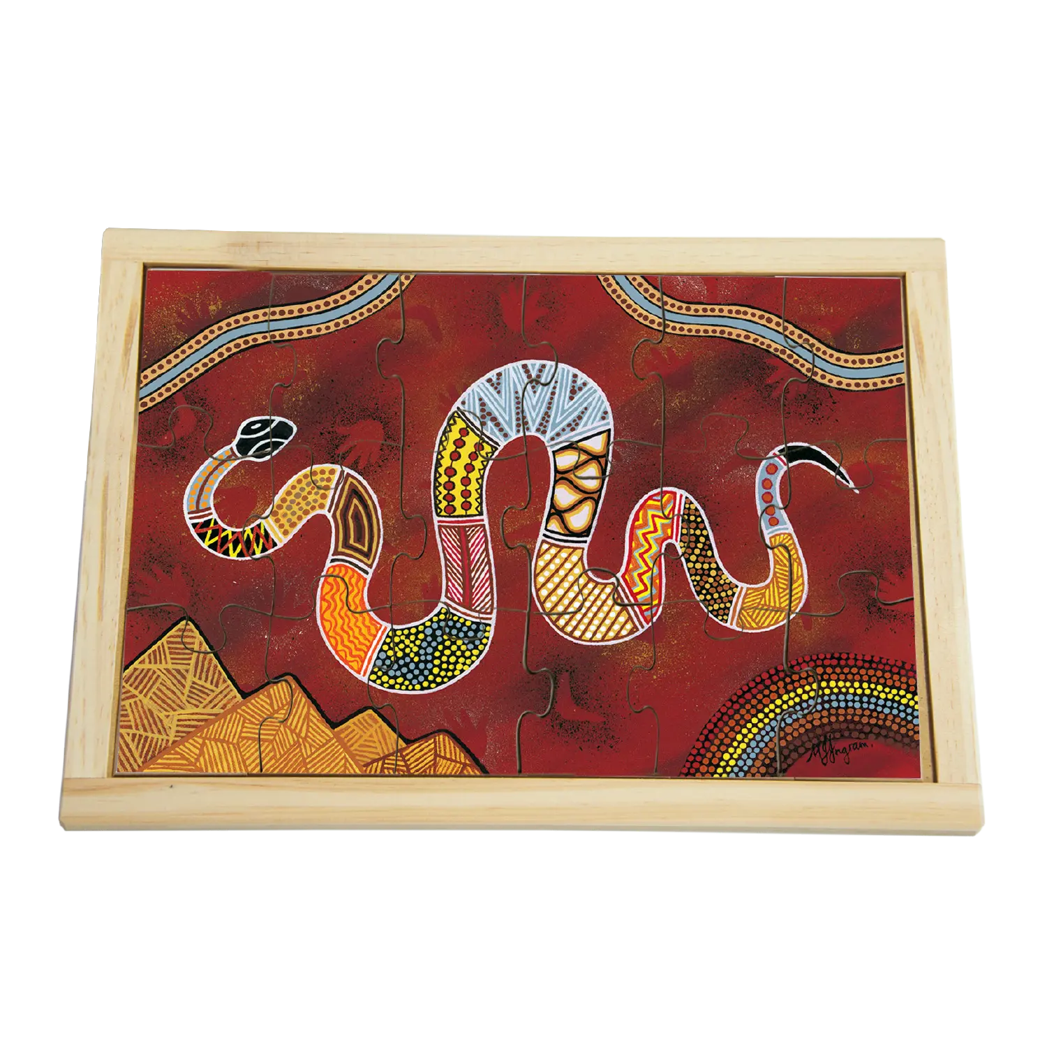 Aboriginal Art Rainbow Serpent Large Puzzle