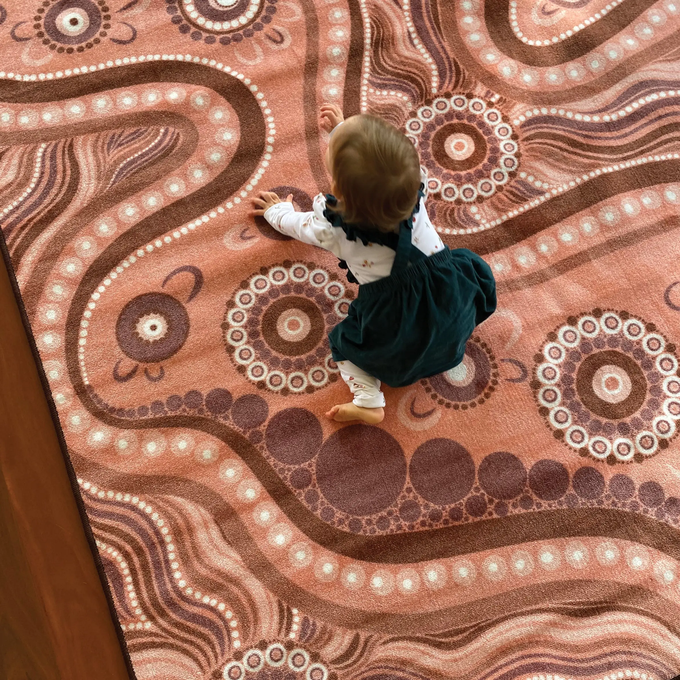 Aboriginal Art River Dreaming Rug - Image 3