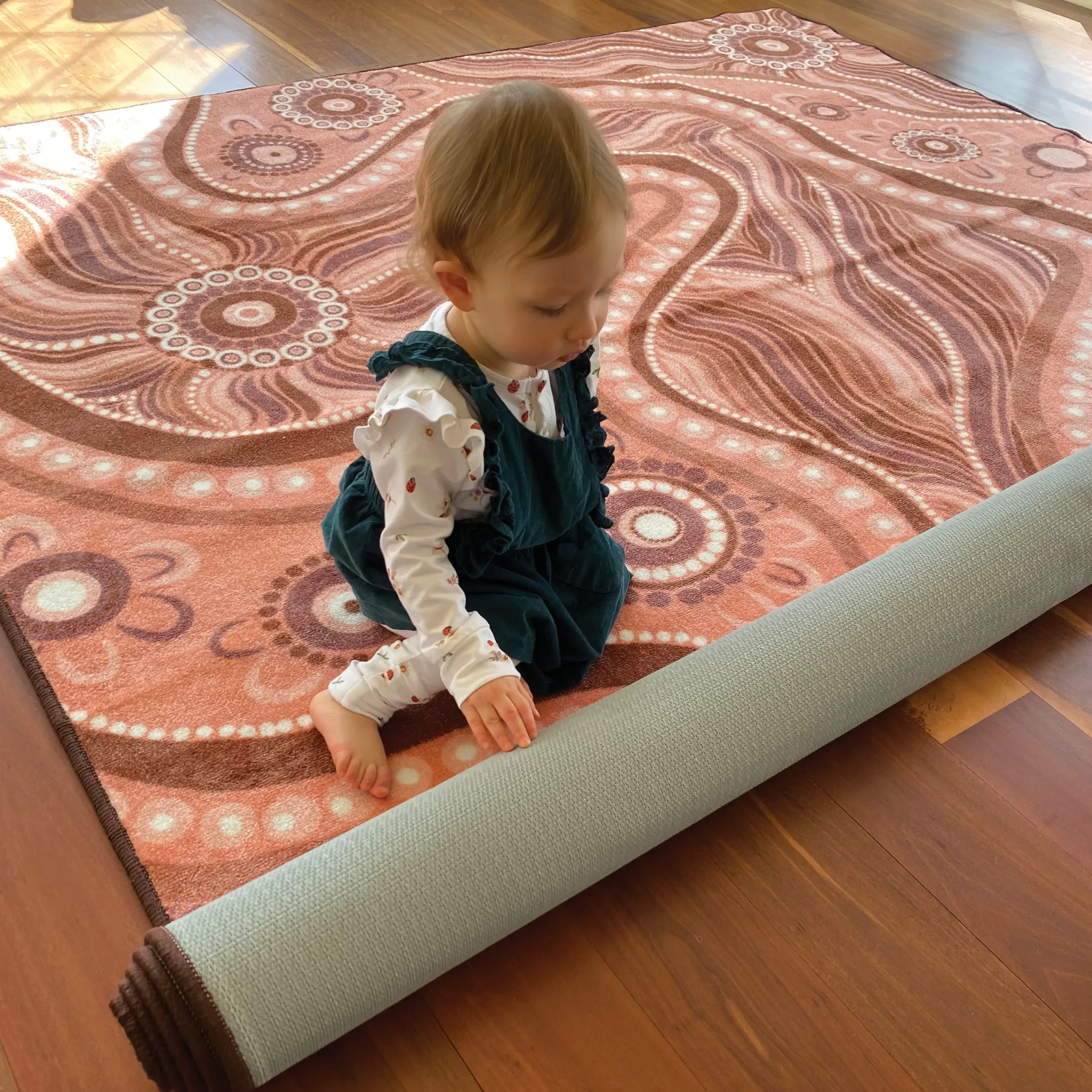 Aboriginal Art River Dreaming Rug - Image 4