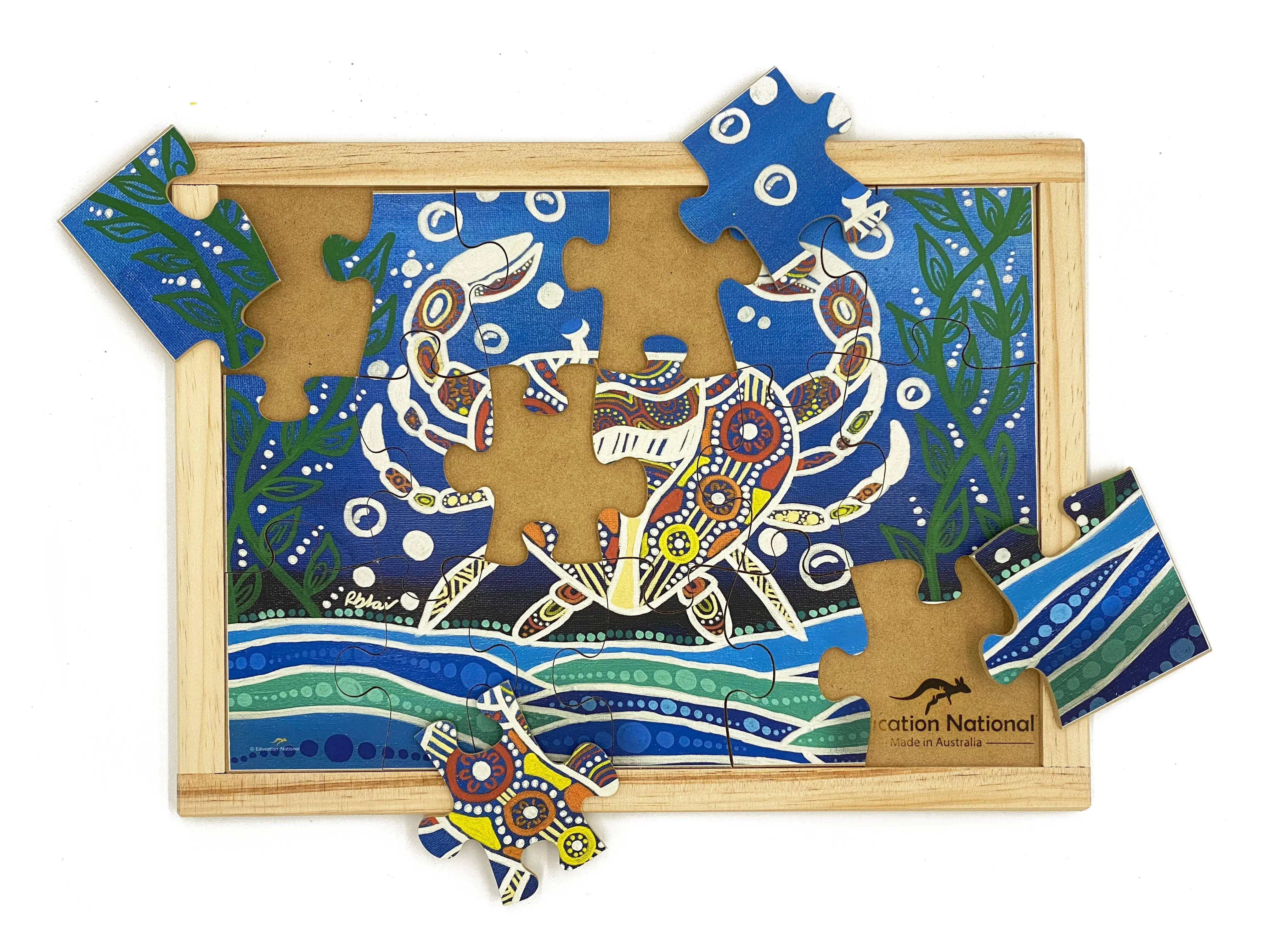 Aboriginal Art Sea Creatures Dreaming Puzzle Set of 4 - Image 2