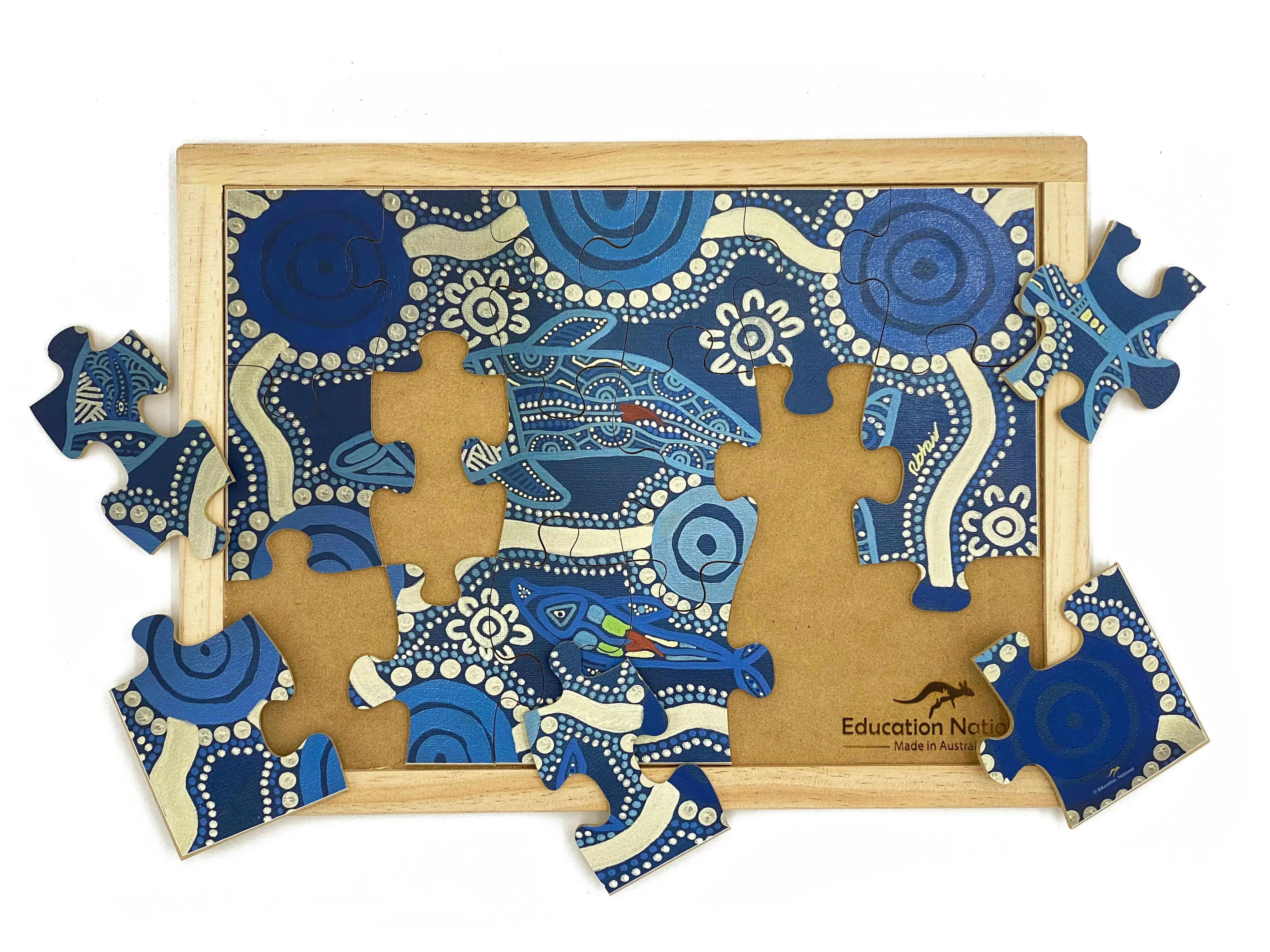 Aboriginal Art Sea Creatures Dreaming Puzzle Set of 4 - Image 3