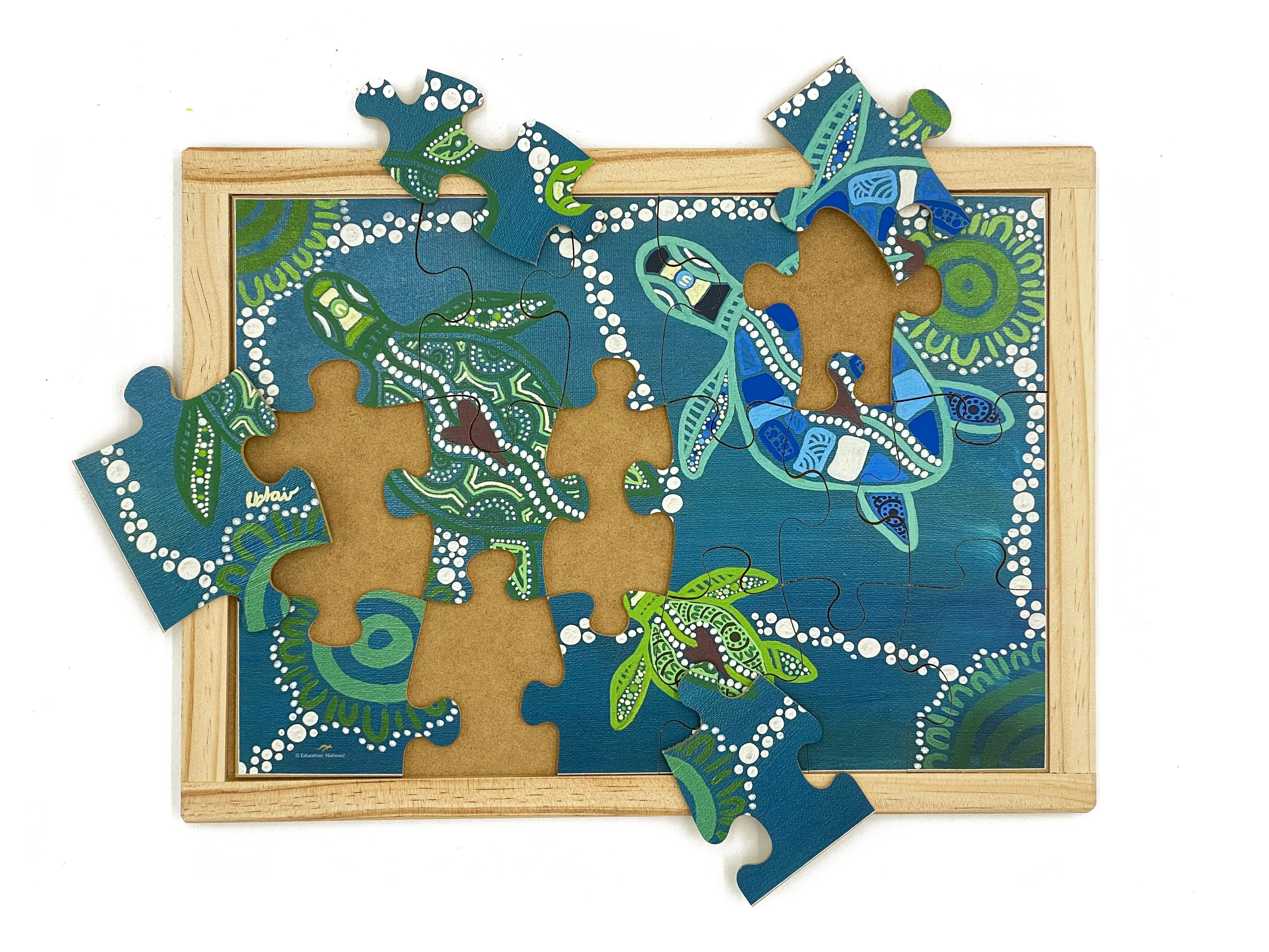 Aboriginal Art Sea Creatures Dreaming Puzzle Set of 4 - Image 5