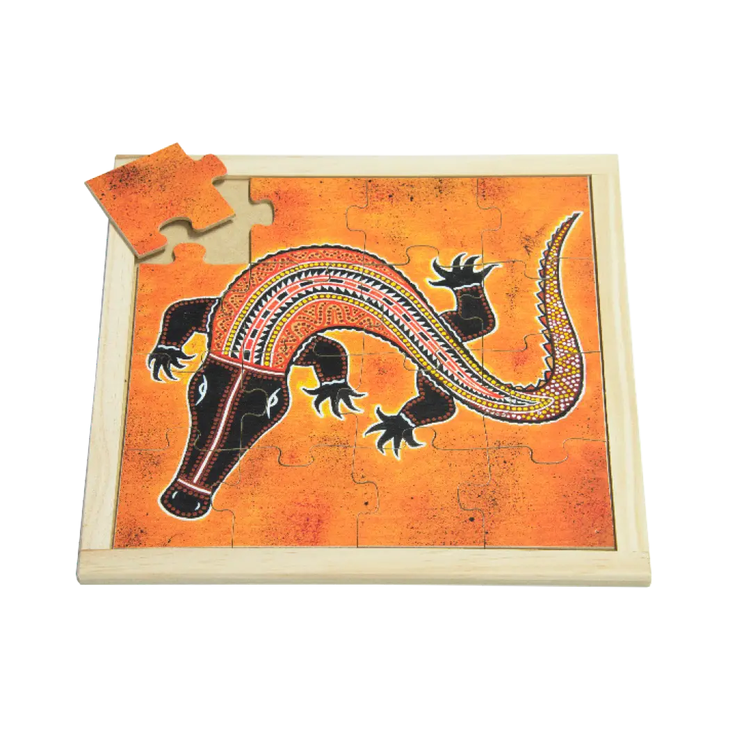 Aboriginal Crocodile Square Puzzle