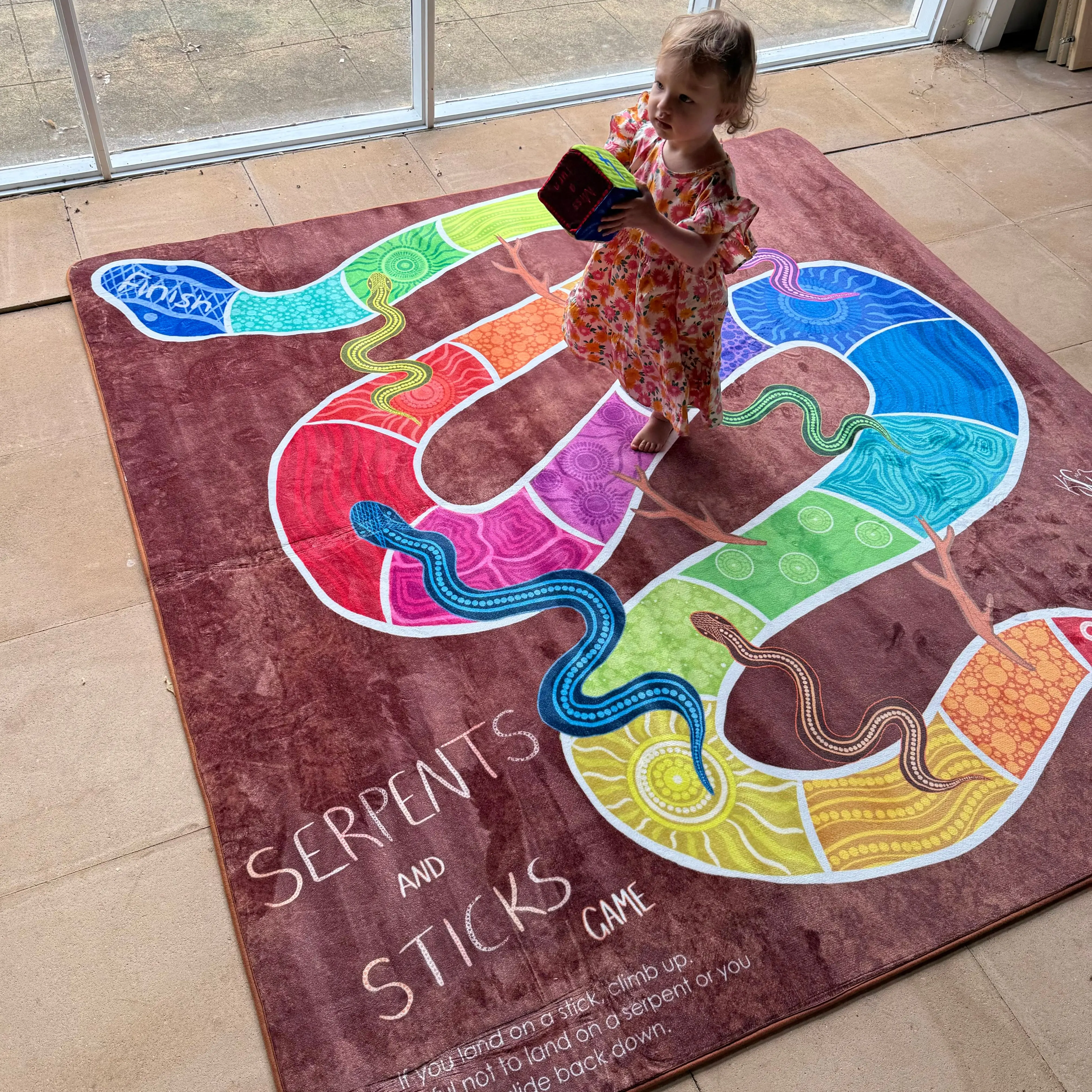 Serpents and Sticks Rug Game with soft Dice - Image 4