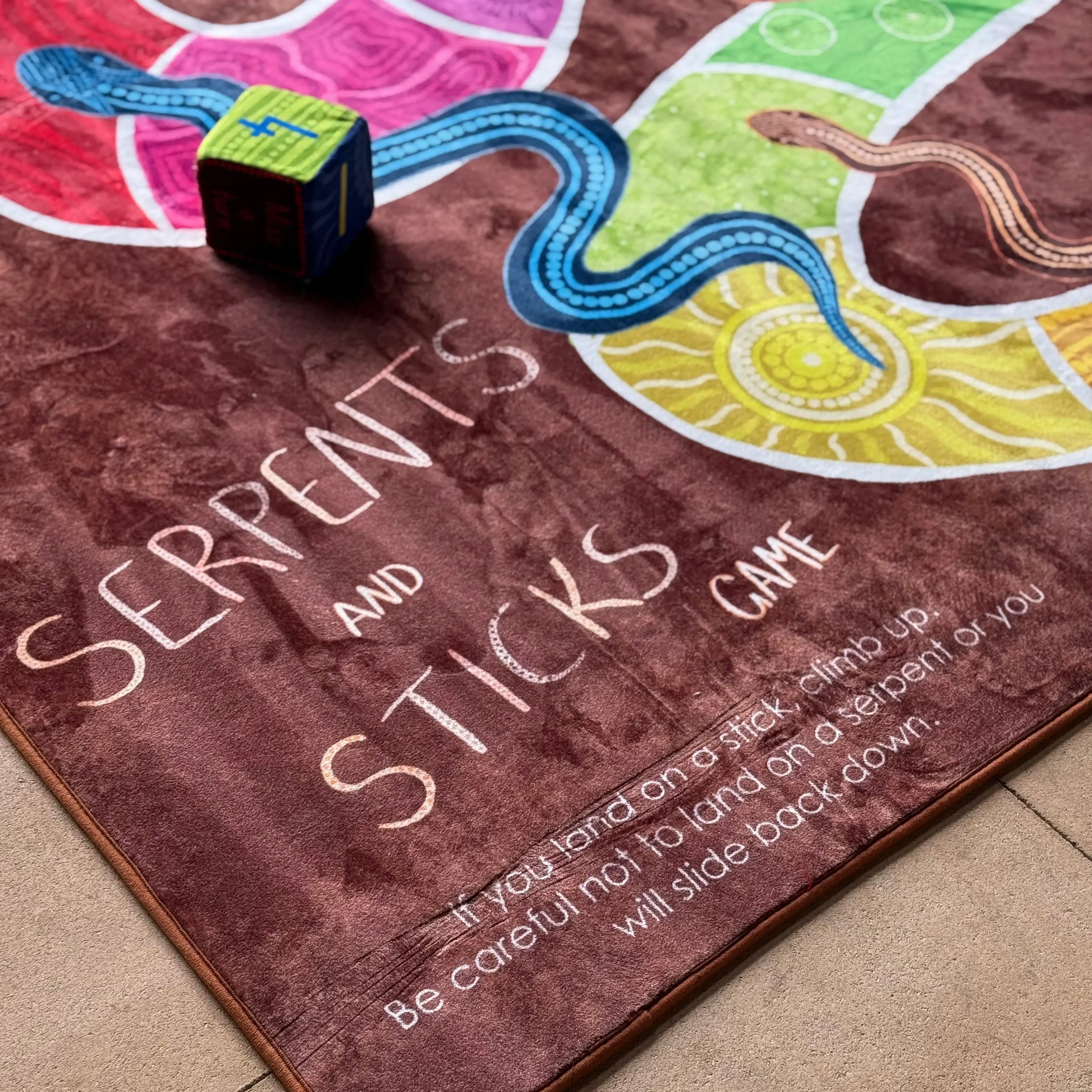 Serpents and Sticks Rug Game with soft Dice - Image 5