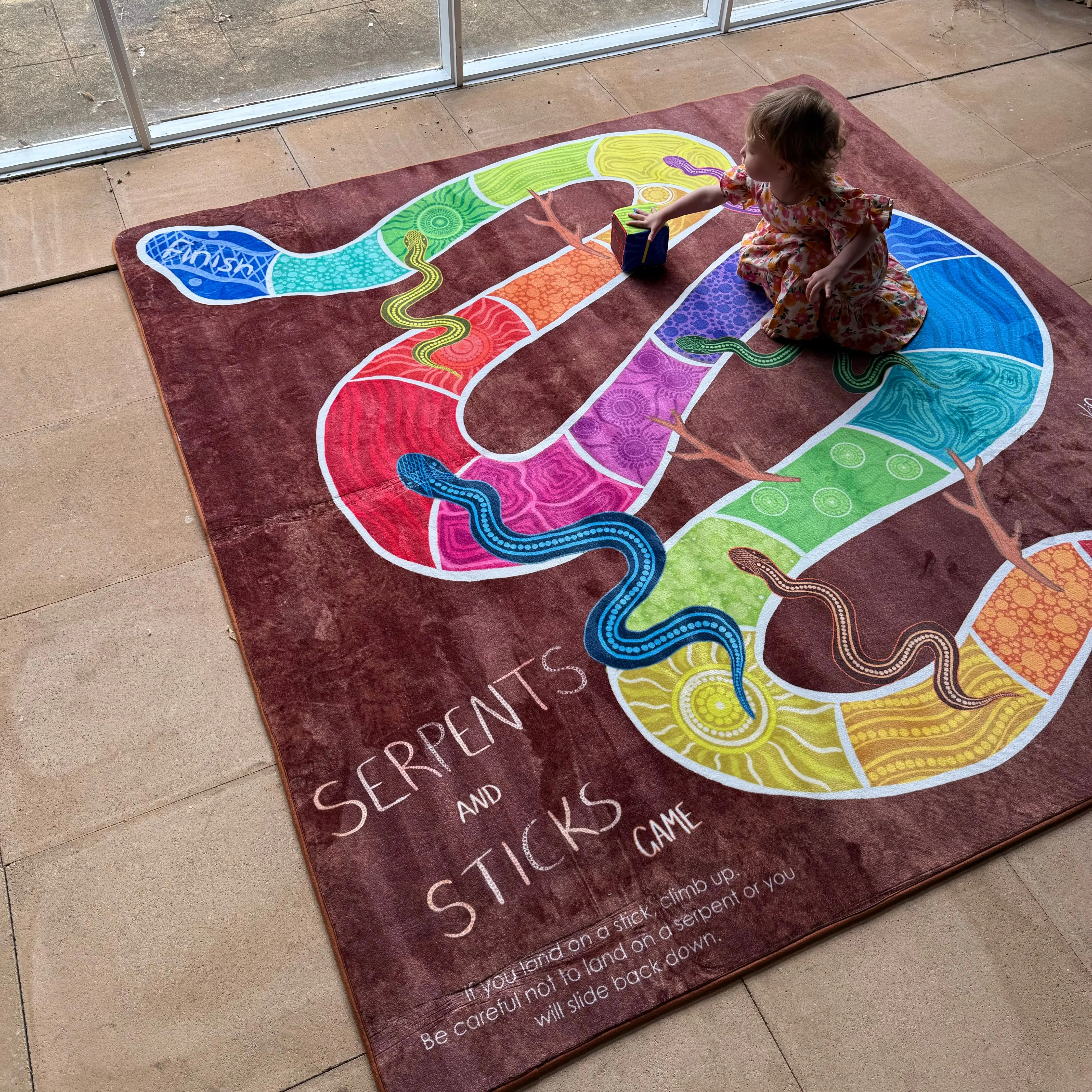 Serpents and Sticks Rug Game with soft Dice - Image 7