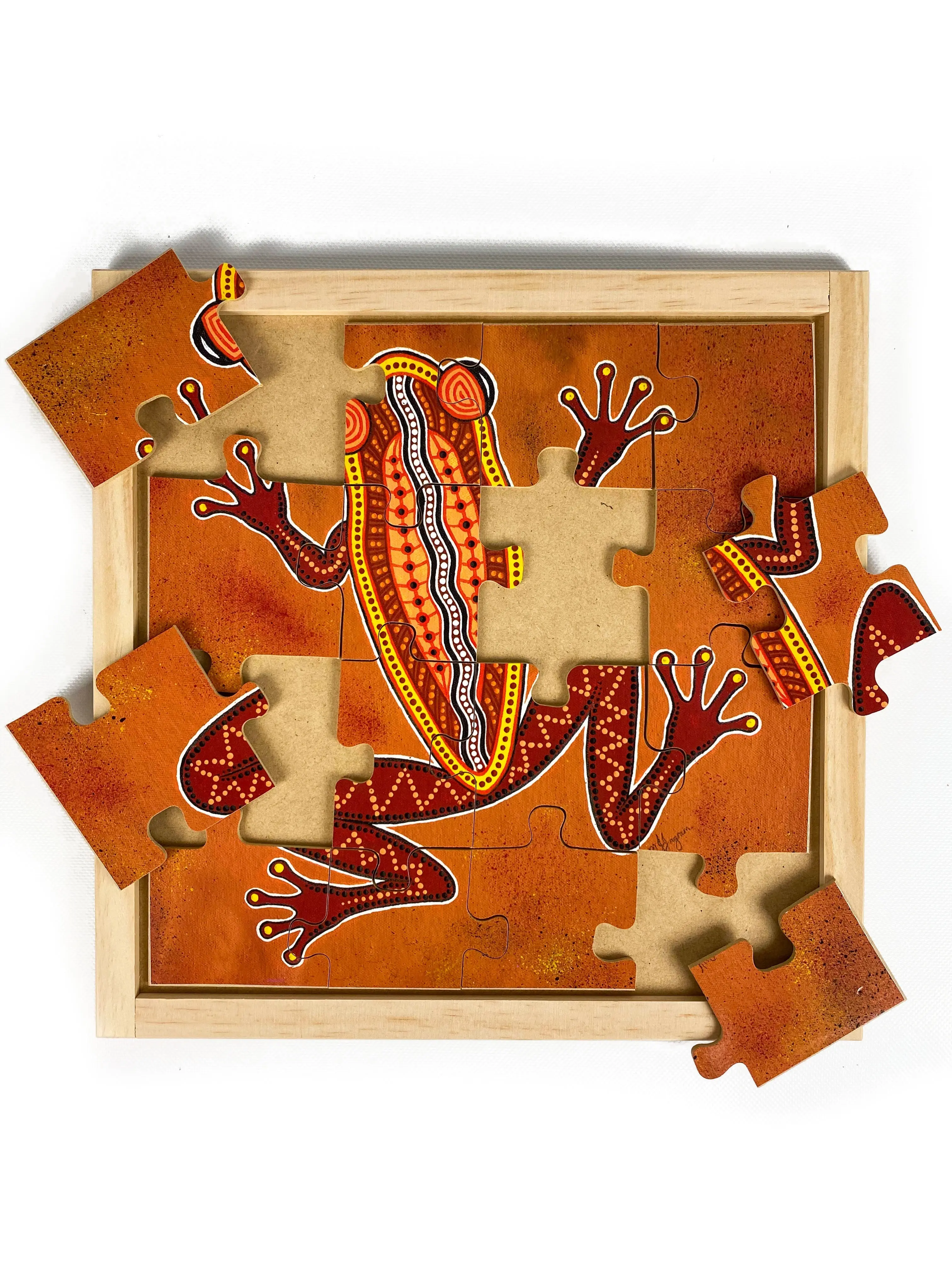 Aboriginal Frog Square Puzzle - Image 2