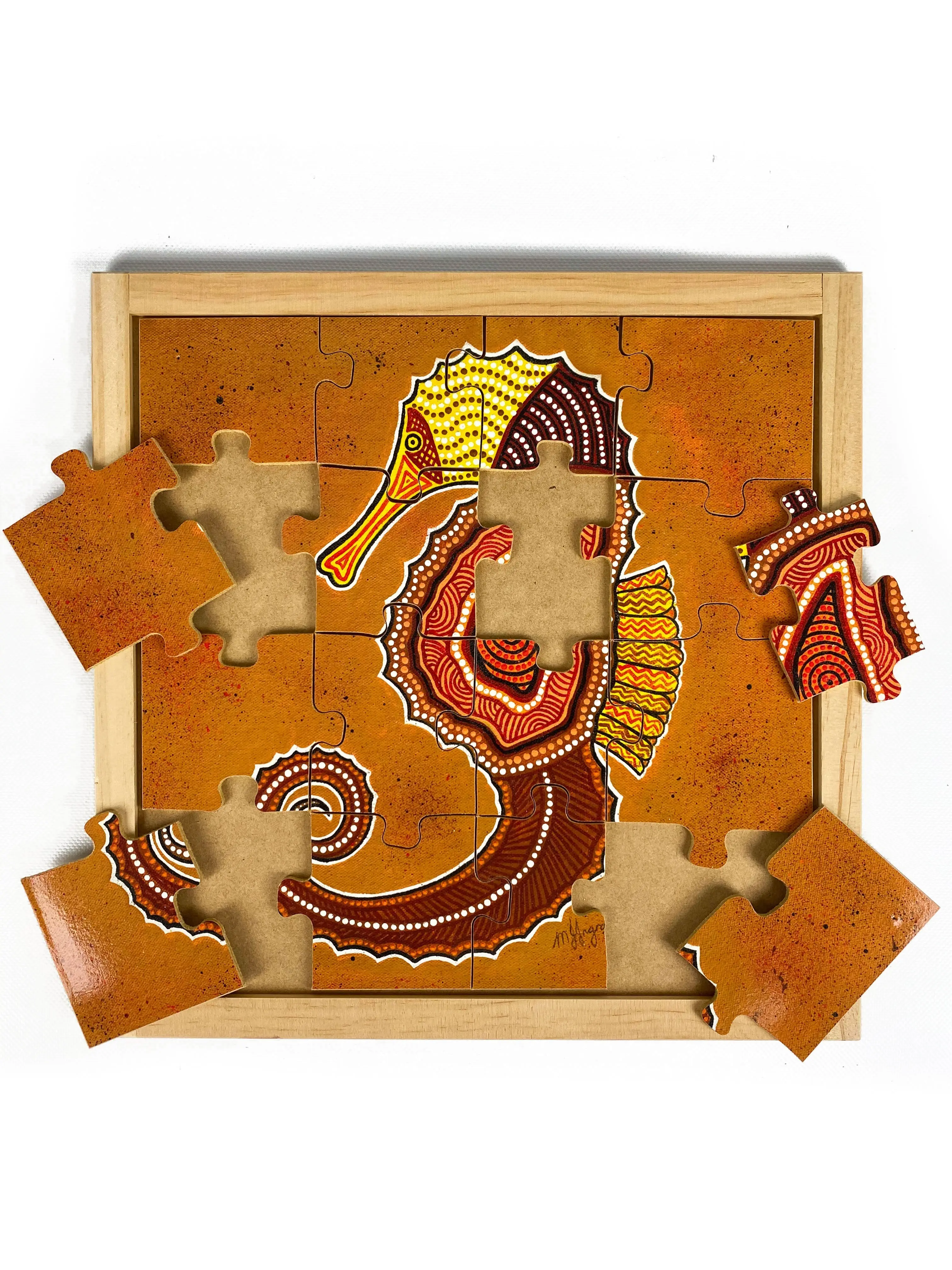 Aboriginal Sea Horse Square Puzzle - Image 2
