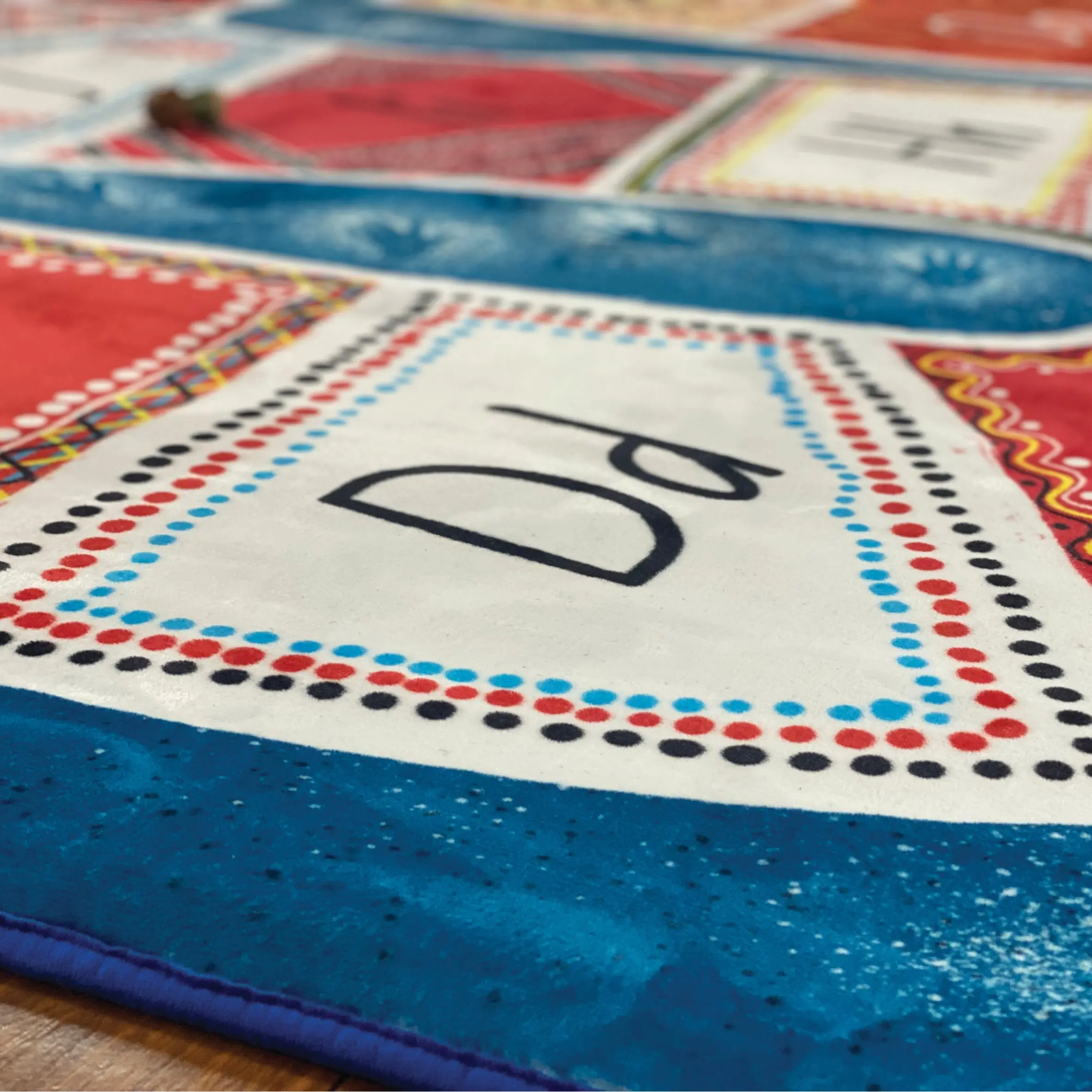 Alphabet Rainbow Serpent Indigenous Rug - Image 4