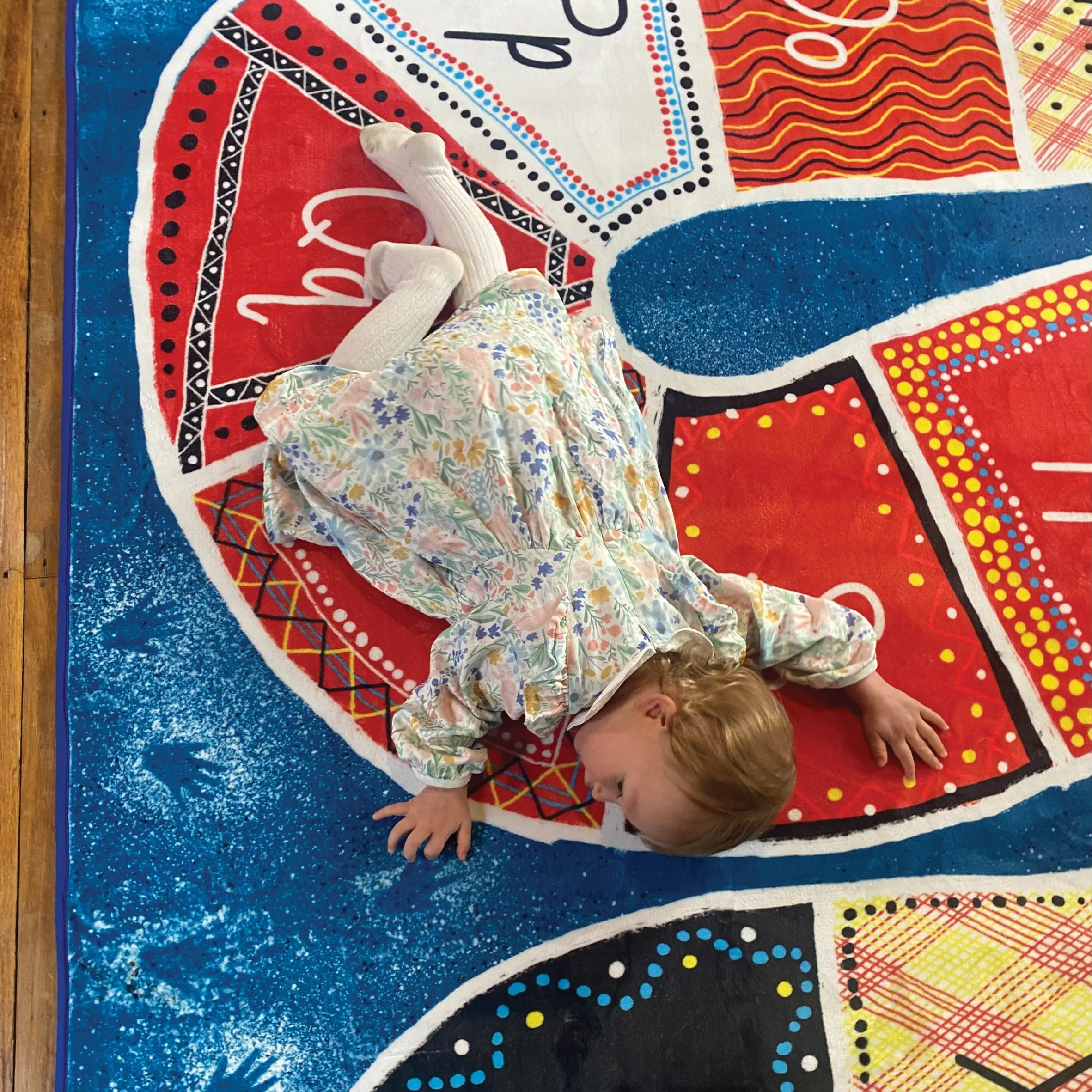 Alphabet Rainbow Serpent Indigenous Rug - Image 6