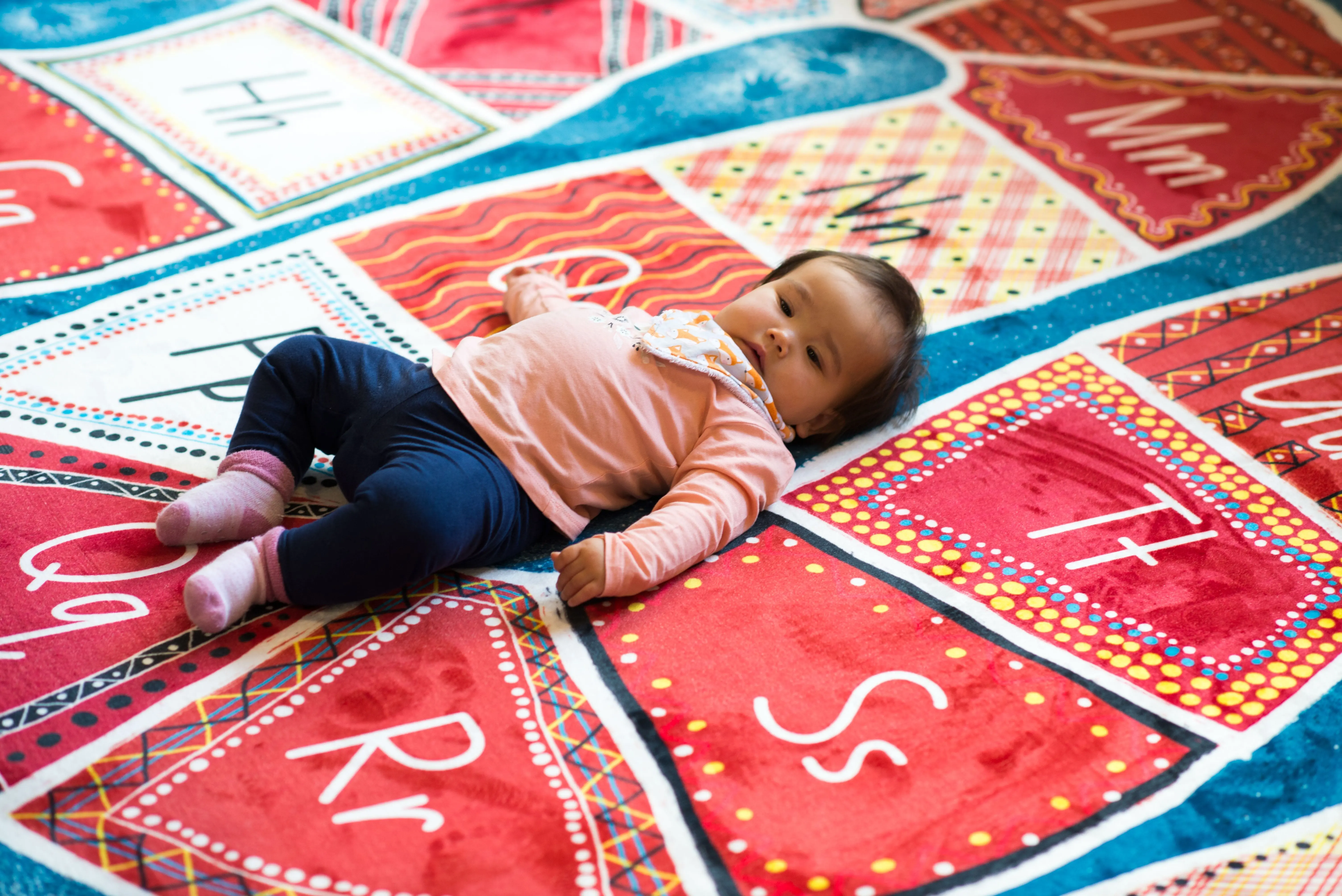 Alphabet Rainbow Serpent Indigenous Rug - Image 7
