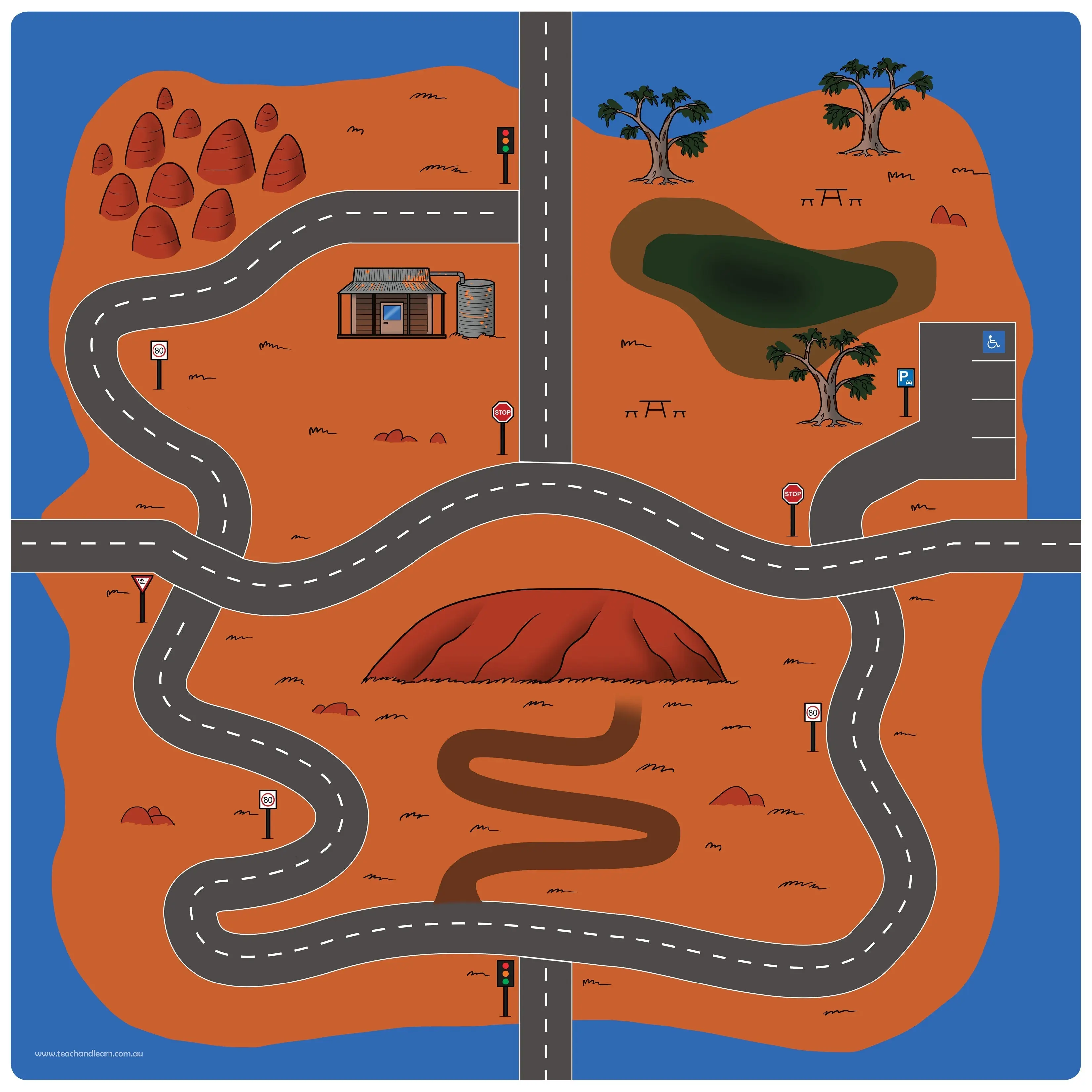Australian Road Mat Set of 4 Rugs - Image 4