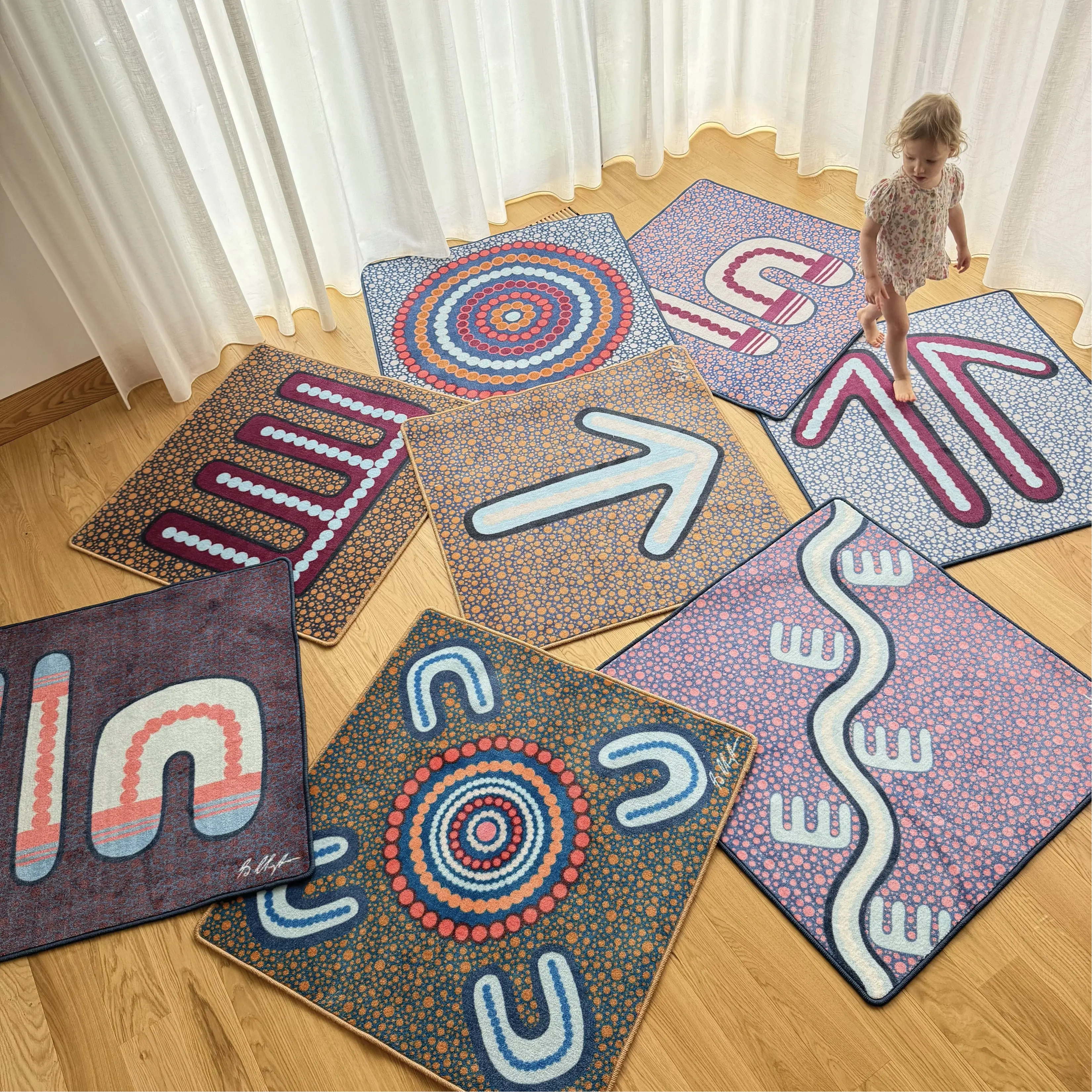 Indigenous Symbols Rug Squares - Image 3
