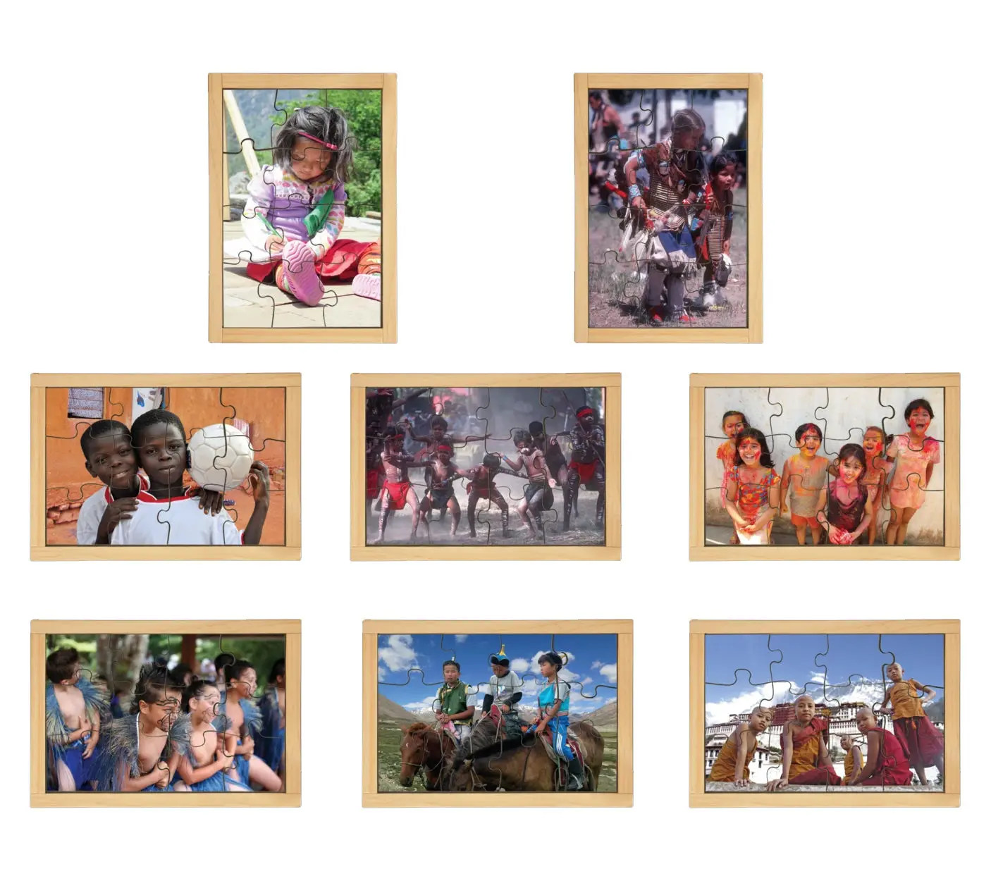 Kids of the World Puzzle Set with FREE Posters 8 Puzzles