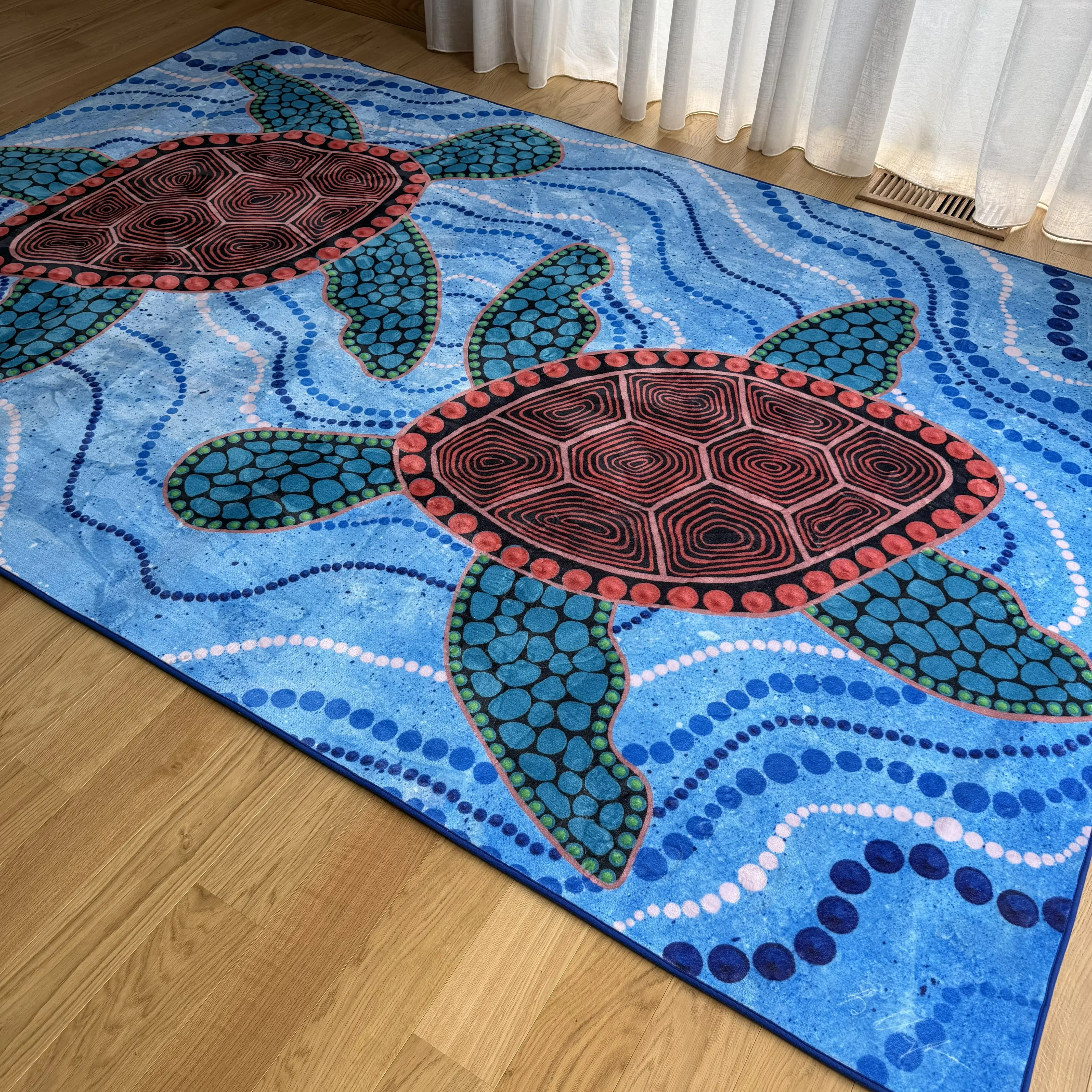 Turtles Dreaming Indigenous Rug - Image 4