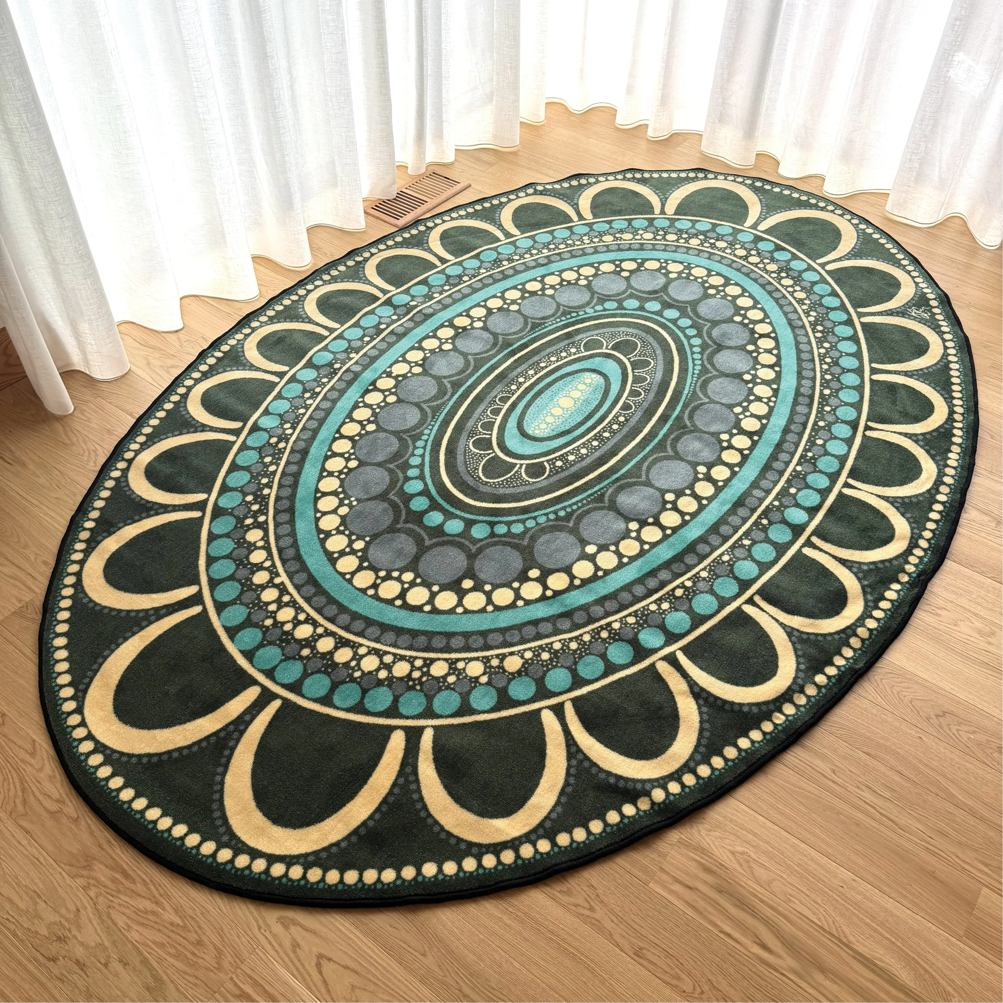 Yarning Oval Indigenous Rug - Image 10